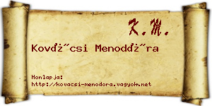 Kovácsi Menodóra névjegykártya